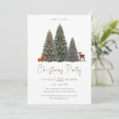 Elegant kerstfeest met winterboom en herten kaart (Staand voorkant)