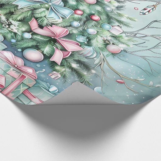 Elegant kerstfeest modern cadeaupapier (Hoek)