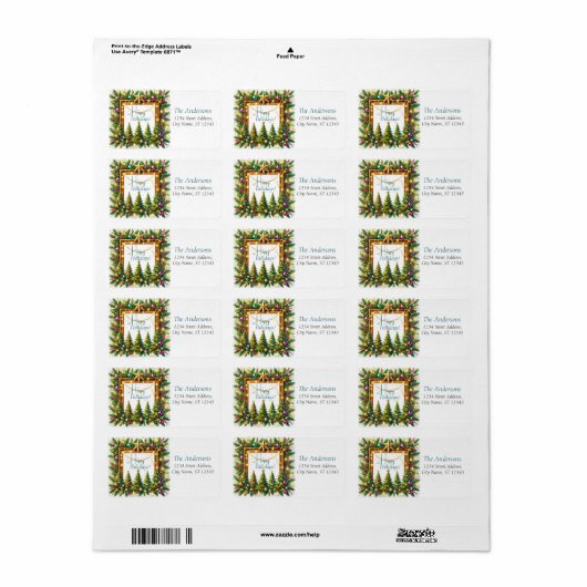 Elegant kerstfeest modern etiket (Full Sheet)