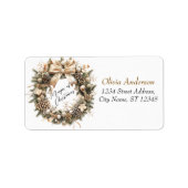 Elegant kerstfeest modern etiket (Voorkant)