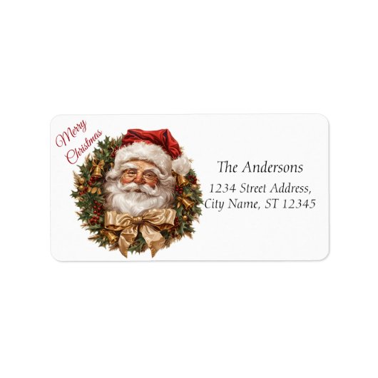 Elegant kerstfeest modern etiket (Voorkant)