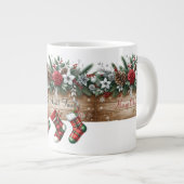 Elegant kerstfeest modern grote koffiekop (Voorkant rechts)