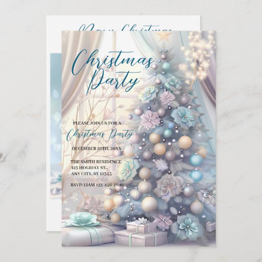 Elegant kerstfeest modern kaart (Voorkant / Achterkant)