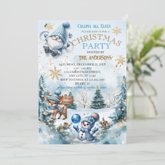 Elegant kerstfeest modern kaart (Staand voorkant)