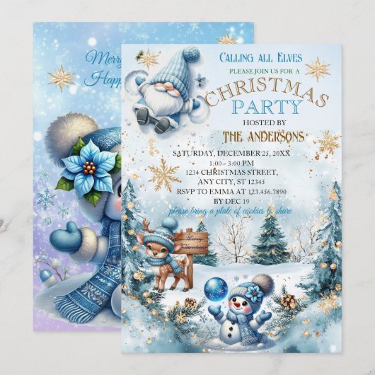 Elegant kerstfeest modern kaart (Voorkant / Achterkant)