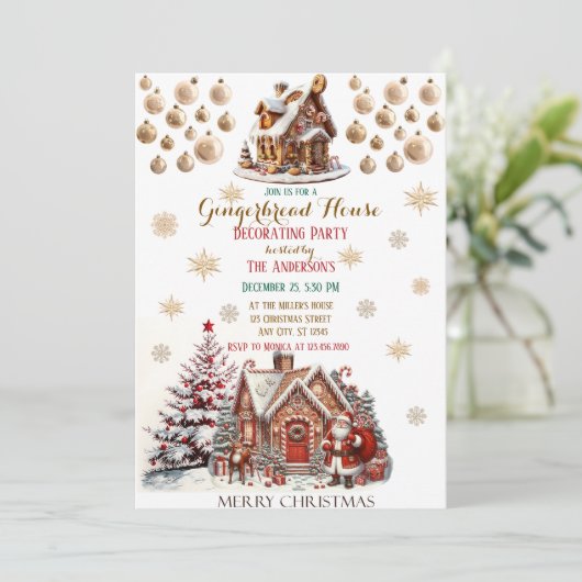 Elegant kerstfeest modern kaart (Staand voorkant)