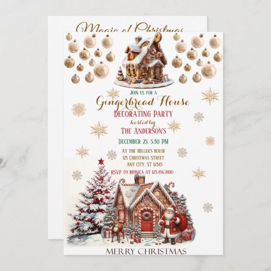 Elegant kerstfeest modern kaart (Voorkant / Achterkant)