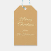 Elegant kerstfeest mousserende bomen Koper Cadeaulabel (Achterkant)