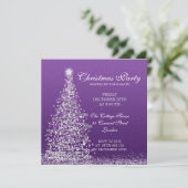 Elegant kerstfeest Paars Kaart (Staand voorkant)