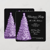 Elegant kerstfeest Paarse boom Kaart (Voorkant / Achterkant)