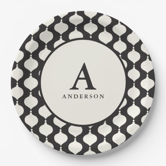 Elegant  kerstfeest papieren bordje (Voorkant)