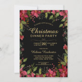 Elegant kerstfeest Poinsetta Kaart (Voorkant)