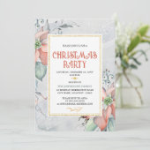 Elegant kerstfeest Poinsettia Kaart (Staand voorkant)