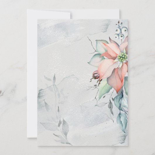 Elegant kerstfeest Poinsettia Kaart (Achterkant)