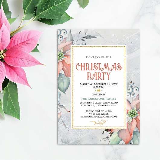 Elegant kerstfeest Poinsettia Kaart