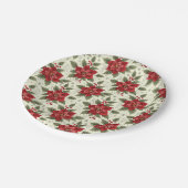 Elegant Kerstfeest Poinsettia Papieren Borden Papieren Bordje (Gekanteld)