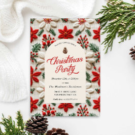 Elegant Kerstfeest Rode Bloemen Kaart