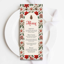 Elegant Kerstfeest Rode Bloemen Menu