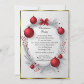 Elegant kerstfeest Rode kerstballen Kaart (Voorkant)