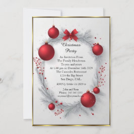 Elegant kerstfeest Rode kerstballen Kaart