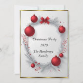 Elegant kerstfeest Rode kerstballen Kaart (Achterkant)