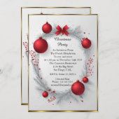 Elegant kerstfeest Rode kerstballen Kaart (Voorkant / Achterkant)