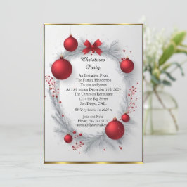 Elegant kerstfeest Rode kerstballen Kaart