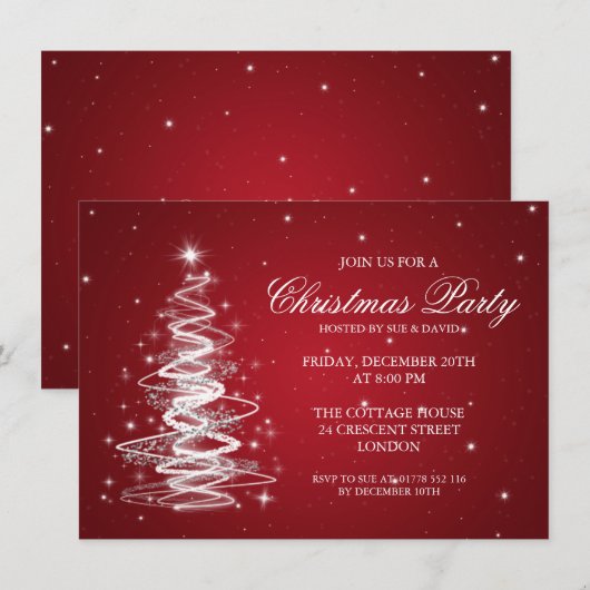 Elegant kerstfeest Rood Kaart (Voorkant / Achterkant)