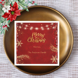 Elegant kerstfeest rood servet