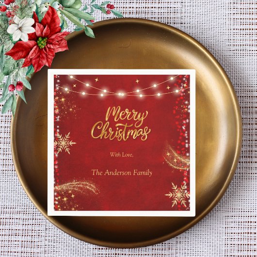 Elegant kerstfeest rood servet