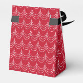 Elegant Kerstfeest Rood & Wit Bedankdoosjes (Achterkant)