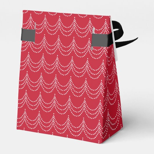 Elegant Kerstfeest Rood & Wit Bedankdoosjes (Achterkant)