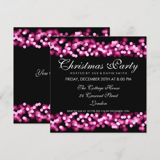 Elegant kerstfeest Roze Hollywood Glam Kaart (Voorkant / Achterkant)