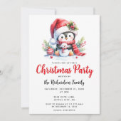 Elegant kerstfeest Schattigee pinguïn kerst Kaart (Voorkant)