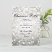 Elegant kerstfeest Silver Glitter Lights Kaart (Staand voorkant)