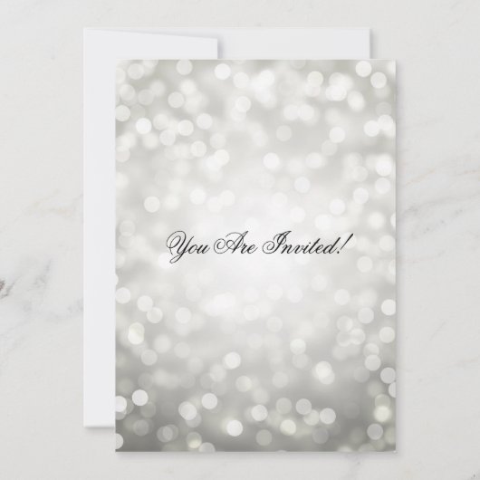 Elegant kerstfeest Silver Glitter Lights Kaart (Achterkant)