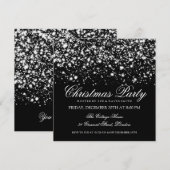 Elegant kerstfeest Silver Midnight Glam Kaart (Voorkant / Achterkant)