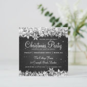 Elegant kerstfeest Snowflakes 2 Black Kaart (Staand voorkant)