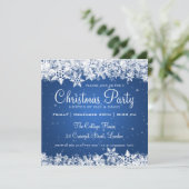 Elegant kerstfeest Snowflakes 2 Blauw Kaart (Staand voorkant)