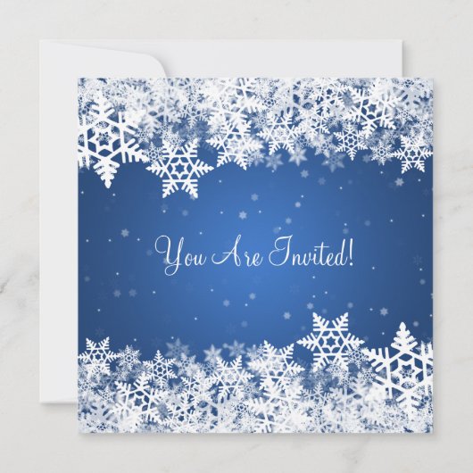 Elegant kerstfeest Snowflakes 2 Blauw Kaart (Achterkant)