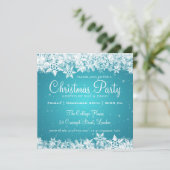 Elegant kerstfeest Snowflakes 2 Turquoise Kaart (Staand voorkant)