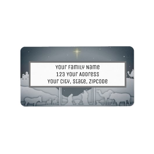 Elegant kerstfeest Ster der Bethlehem Etiket (Voorkant)