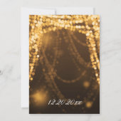 Elegant kerstfeest String Lights Gold Kaart (Achterkant)