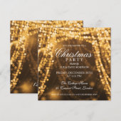 Elegant kerstfeest String Lights Gold Kaart (Voorkant / Achterkant)