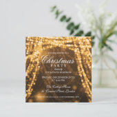 Elegant kerstfeest String Lights Gold Kaart (Staand voorkant)
