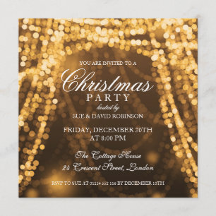 Elegant kerstfeest String Lights Gold Kaart