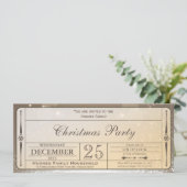 Elegant kerstfeest Ticket Uitnodiging (Staand voorkant)