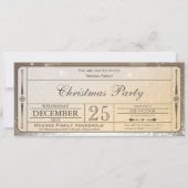 Elegant kerstfeest Ticket Uitnodiging (Voorkant)