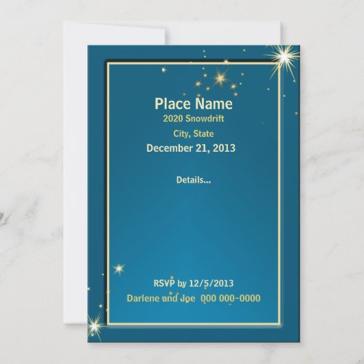 Elegant Kerstfeest, uitnodiging (Achterkant)