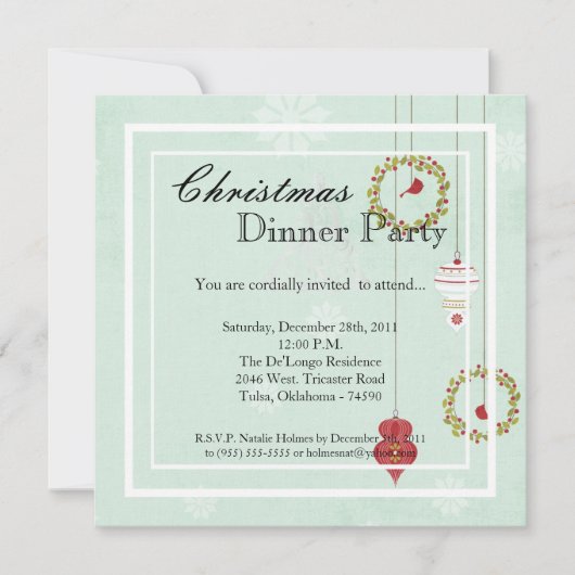 Elegant kerstfeest uitnodiging (Voorkant)